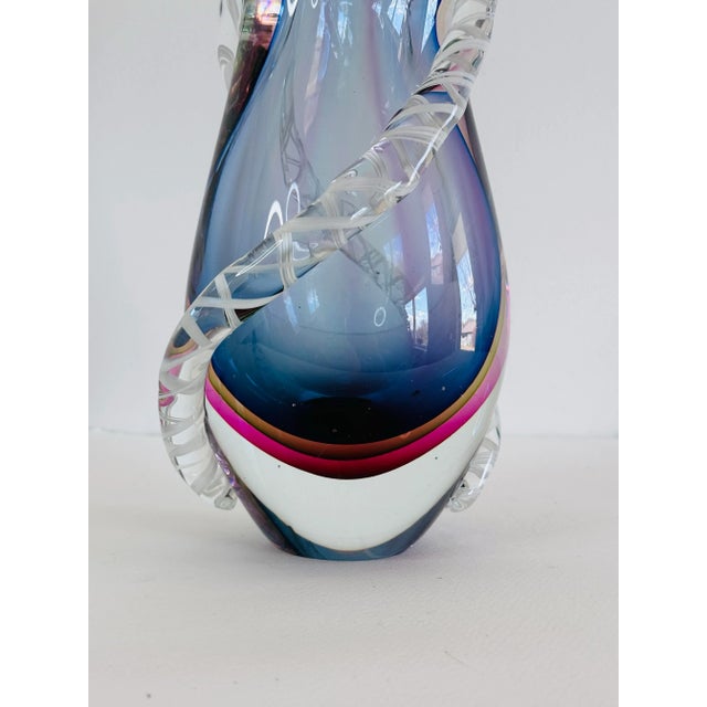 Mid-Century Modern Vintage 1960s Murano Style Multi-Color Glass Vase For Sale - Image 3 of 6