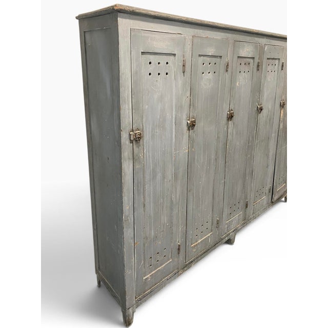 Early 20th Century Early 20th Century French Factory Dressing Room Cabinet From Lyon France For Sale - Image 5 of 11