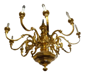 Large Regency Style Gilt Bronze Chandelier