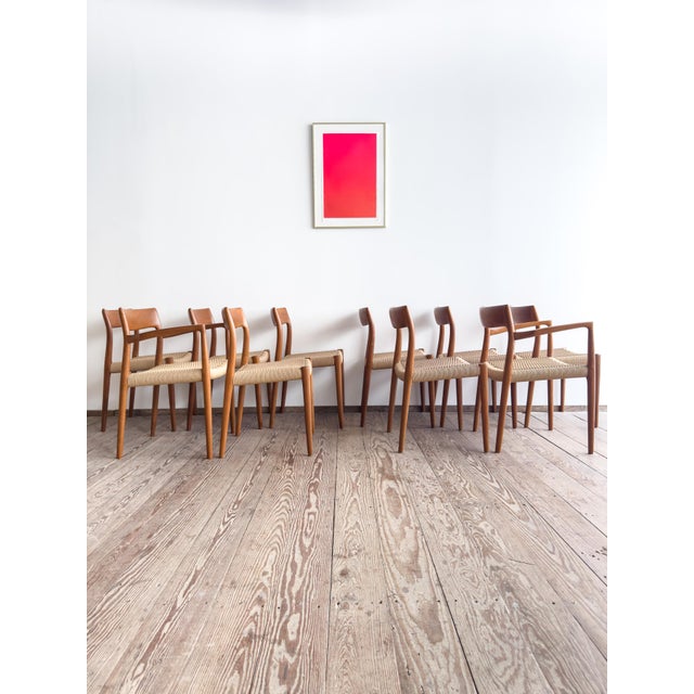 Mid-Century Danish Teak Dining Chairs #57 & 77 by Niels O. Møller, J. L. Moller, Set of 10 For Sale - Image 6 of 16
