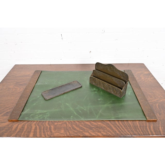 Tiffany Studios New York Zodiac Pattern Bronze Letter Rack For Sale - Image 11 of 12