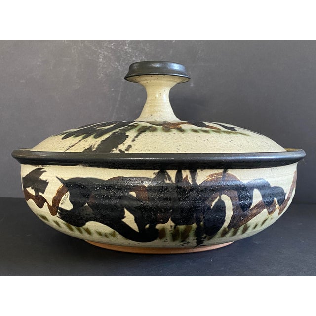 Ceramic Mid-Century Stoneware Robert Sperry Covered Bowl Casserole Signed and Dated 1961 For Sale - Image 7 of 8
