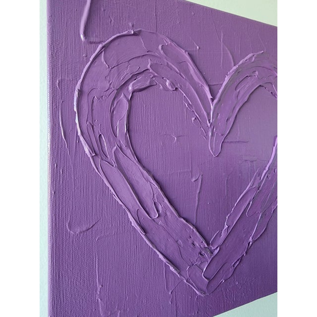 Abstract Purple Heart Painting For Sale - Image 3 of 9