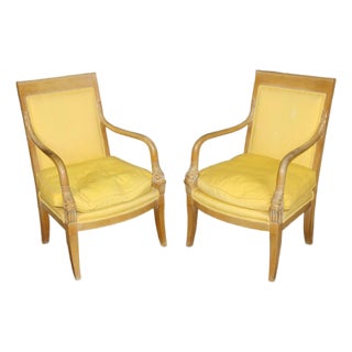 Pair of Regency Style Carved Dolphin Head Armchairs For Sale
