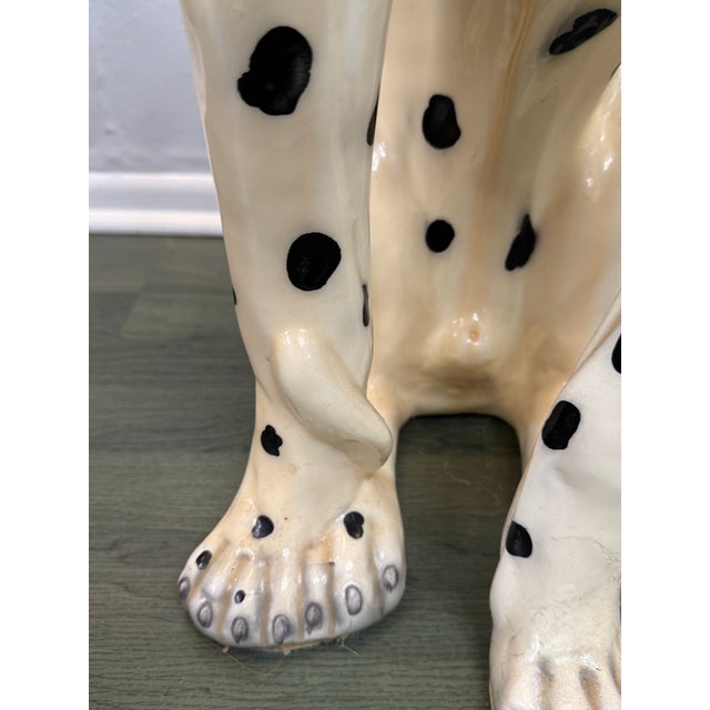 Large Mid-Century Dalmatian Dog Sculpture Hand-Painted Ceramic Figure For Sale - Image 11 of 12