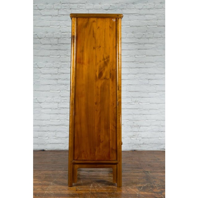 Chinese Qing Dynasty 19th Century Elmwood Noodle Cabinet with Hidden Drawers For Sale - Image 4 of 13