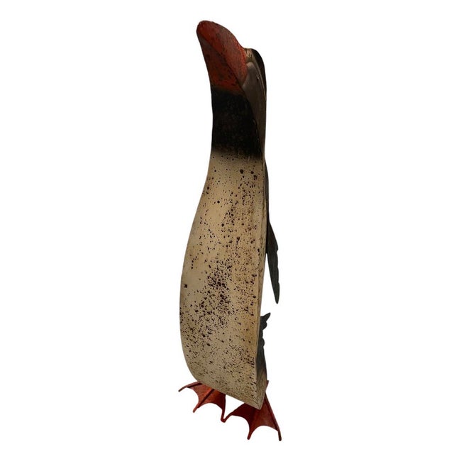 Black Mid-Century Style Distressed Sheet Metal Penguin Garden Statues - 2 Pieces For Sale - Image 8 of 12