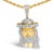 Contemporary Men's 10K Yellow Gold 1 1/3 Cttw Diamond Studded Jesus Pendant Necklace For Sale - Image 3 of 4