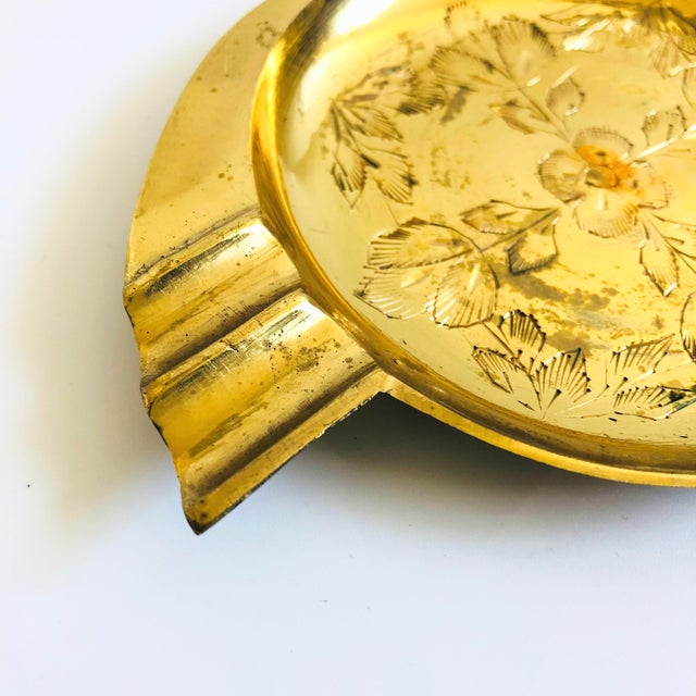 Etched Brass Ashtray For Sale - Image 4 of 6