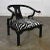 Vintage Ming Style Black Lacquer & Brass Low Chair After James Mont in Scalamandre El Morocco Espresso Fabric For Sale - Image 13 of 13