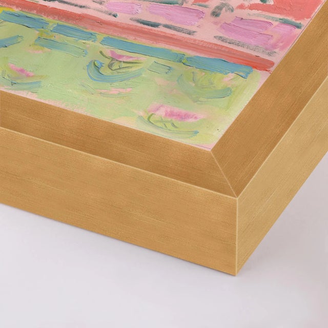 DESCRIPTION: Giraffe Facing Right by Anne-Louise Ewen in Gold Frame, Large Art Print SPECIFICATIONS: Type: Giclée Art...