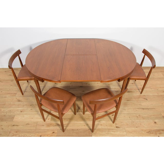 Wood Mid-Century Modern Teak Dining Table and Chairs by Hans Olsen for Frem Røjle, Denmark, 1960s, Set of 5 For Sale - Image 7 of 18