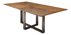 Modern Greg Sheres Style Walnut and Bronze Dining Table
