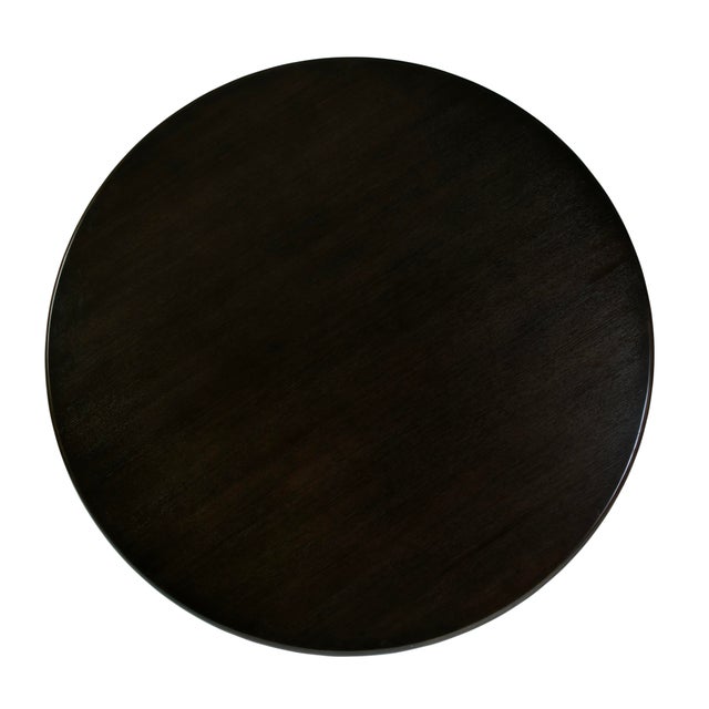 2020s Kersten 54 In. W Round Wood Single Pedestal Base Dining Table, Coffee For Sale - Image 5 of 6