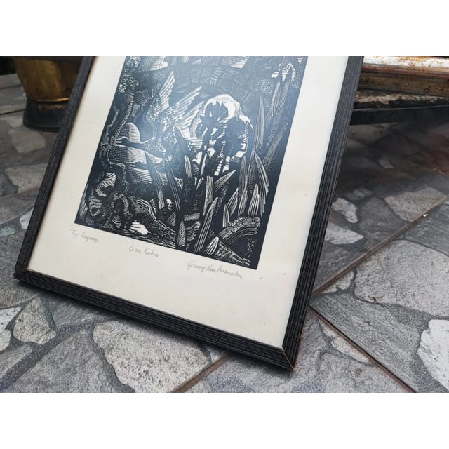 Black Jesus, 1900s, Woodcut, Framed For Sale - Image 8 of 11