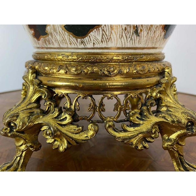 19th Century Japan Satsuma Porcelain Vase and Golden Metal, 1870s For Sale - Image 14 of 18
