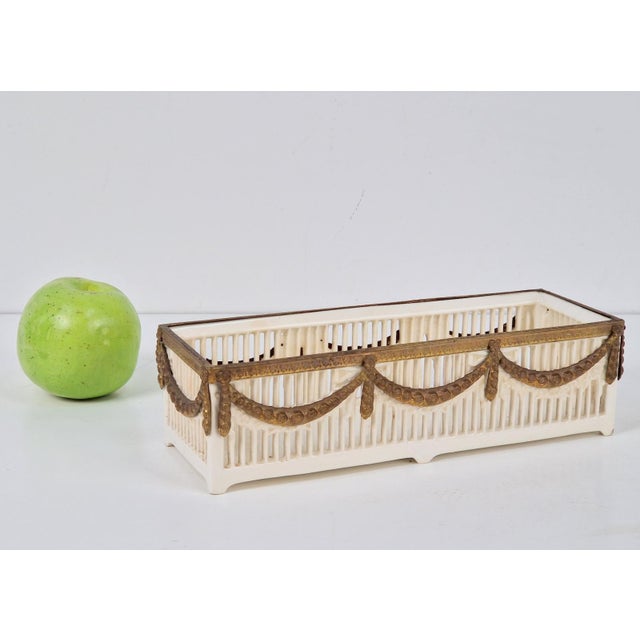 Gold Antique Napoleon III Porcelain Planter with Gilt Bronze Mounts by Max Roesler Rodach, 1920s For Sale - Image 8 of 9