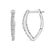 Contemporary 10K White Gold 1/4 Cttw Lab Grown Diamond Heart Shaped Huggy Hoop Earrings For Sale - Image 3 of 5
