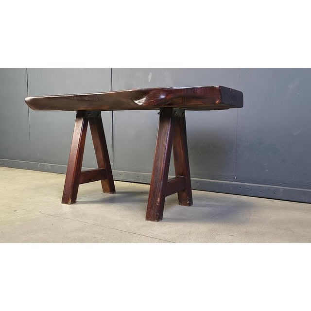 Brutalist Brutalist Wood Dining Table from Mobichalet, 1960s For Sale - Image 3 of 12