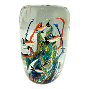 Vintage Murano Style Glass Fish Bowl Paper Weight