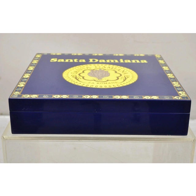 Santa Damiana La Romana Blue Lacquered Wood Cigar Humidor Box For Sale - Image 11 of 12