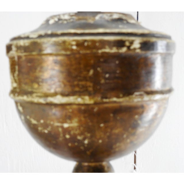 Late 19th Century Pair of 19th Century Gilded Pedestal Lamps For Sale - Image 5 of 8