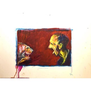 Sergio Barletta - the Scare - Original Mixed Media - 1997 For Sale