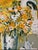 Large signed limited-edition serigraph by French artist Monique Journod featuring a vibrant modernist floral composition...