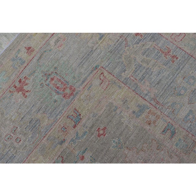 Modern Oushak Floral Area Rug by Keivan Woven Arts 9'10 X 13'11 For Sale - Image 12 of 12