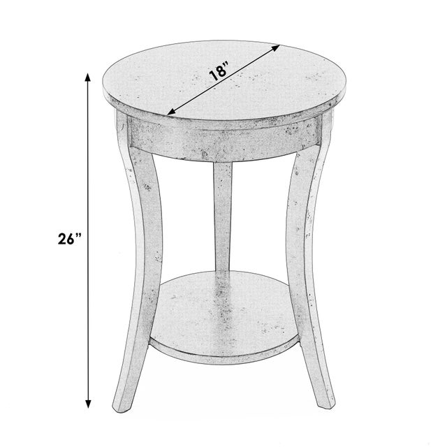 Traditional Holdin 18 in. W Round Wood Side Table with Lower Open Shelf, Traditional Burl For Sale - Image 3 of 9