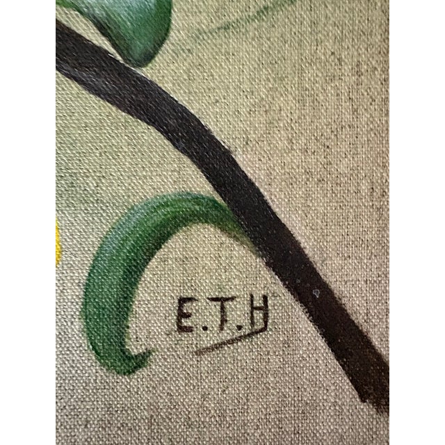 Modern Modern Oil Painting - Yellow Flower For Sale - Image 3 of 11
