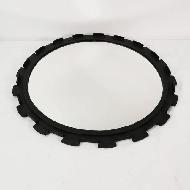 Black Brutalistic Wall Mirror, Denmark, 1970s For Sale - Image 8 of 9