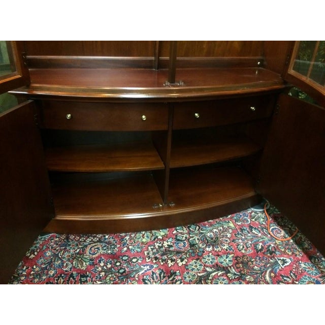 Wood Vintage Hickory Chair China Cabinet, Winterthur Collection For Sale - Image 7 of 13