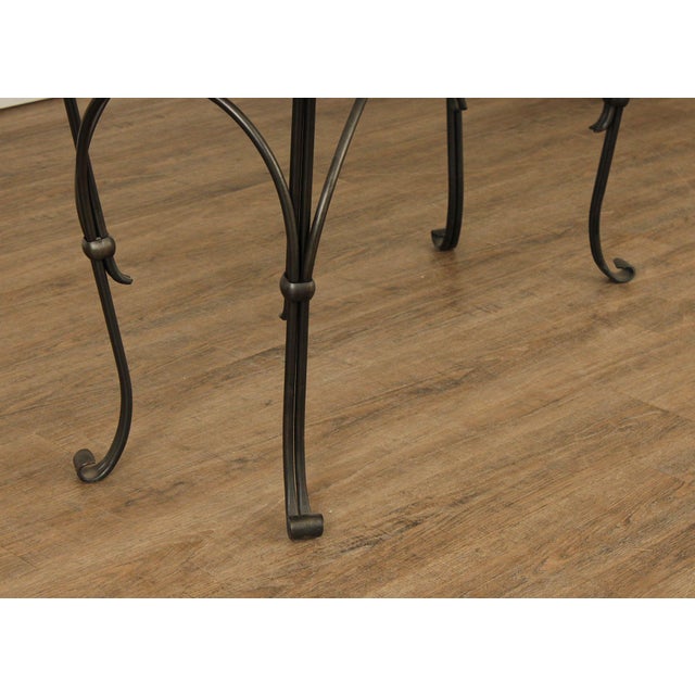 Quality Forged Iron and Hammered Copper Top Console Table For Sale - Image 10 of 12