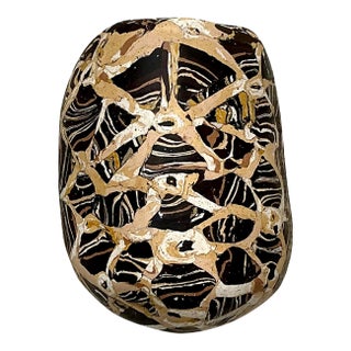 Vintage Boho Artisanal Pigmented Plaster Scagliola Wall Pocket For Sale