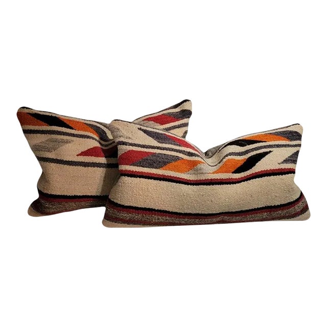 1940s Hand Made Weaving Pillows- a Pair For Sale
