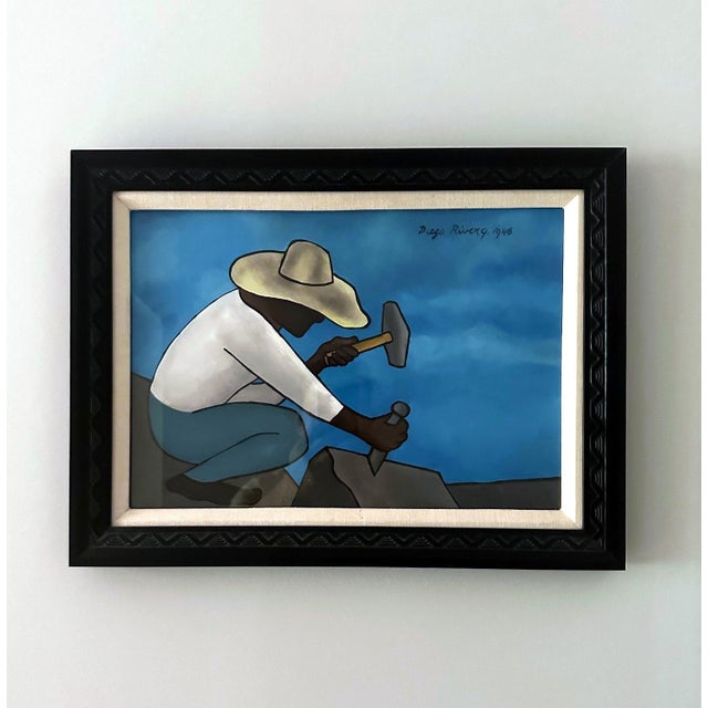 Framed Tempera on Paper Picapedrero Signed Diego Rivera with Paperwork For Sale - Image 10 of 12