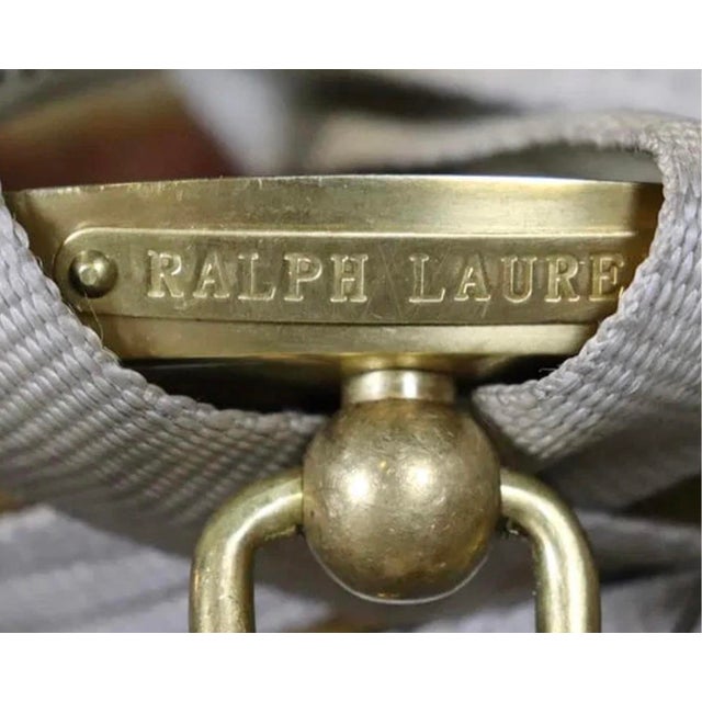 Late 20th Century Ralph Lauren Art Deco Chandelier in Brass and Milk Glass For Sale In New York - Image 6 of 10