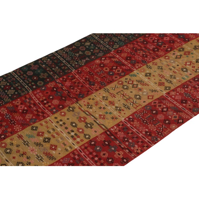 Rug & Kilim Antique Russian Verneh Kilim in Red, Beige & Black Panels, Geometric Patterns For Sale - Image 4 of 7