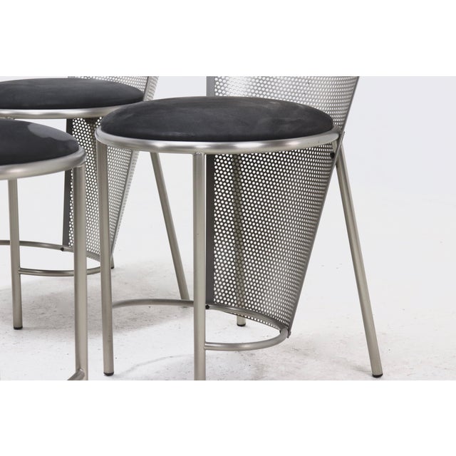 1990s Sevilla Chairs by Frans Van Praet for Belgo Chrom, Belgium, 1992, Set of 4 For Sale - Image 5 of 14