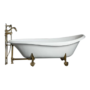 Kohler Birthday Bath Cast Iron Clawfoot Tub With Brushed Gold Brass Finishes
