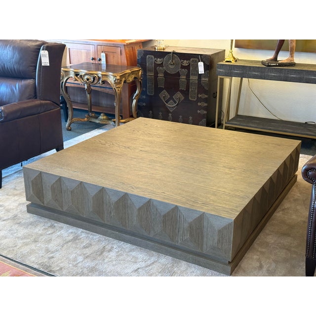 Wood Restoration Hardware Geometric Faceted Coffee Table For Sale - Image 7 of 18