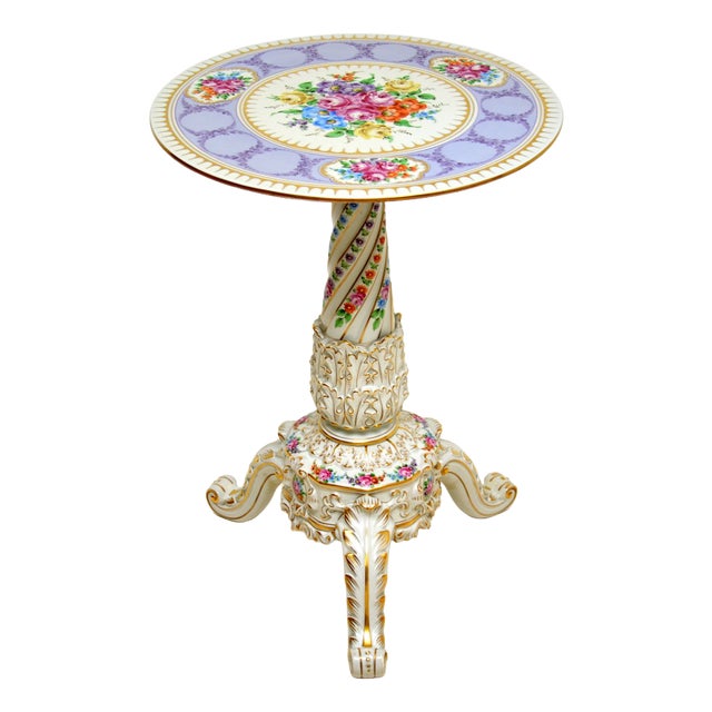 Porcelain Side Table in the style of Dresden for Von Schierholz, 1950s For Sale