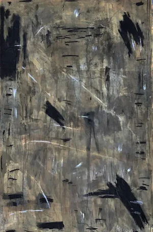Large 1990s Ksiazek Wlodzimierz "Adam and Eve" Abstract Modern Oil Painting