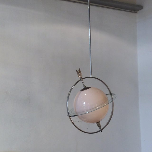 Saturno Chandelier in the style of Gio Ponti and Pietro Chiesa for Fontana Arte, 1930s, in Very Good conditions. Designed...