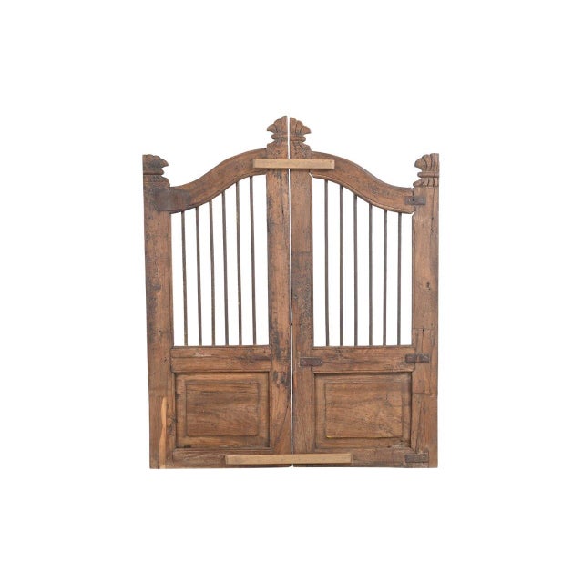 Indian Vintage Indian Teakwood Garden Gate or “Dog Door” For Sale - Image 3 of 3