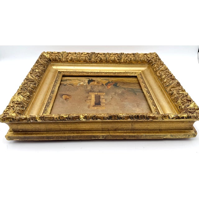 Victorian Jules Depierre French Farmyard Scene with Chickens, Oil on Panel, Late 19th Century For Sale - Image 3 of 11