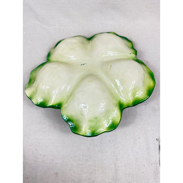 Green Vintage Vegetable Serving Plate For Sale - Image 8 of 9