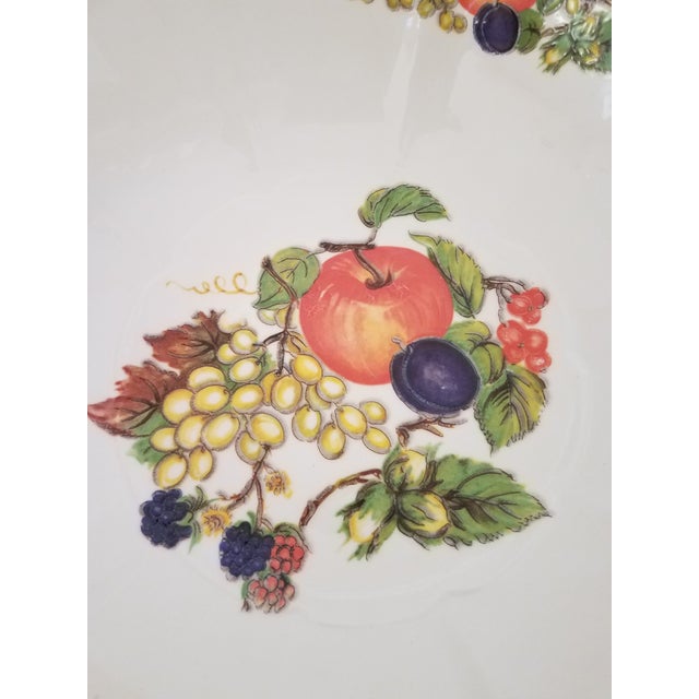 Vintage Ceramica Due Torri Italian Hand Painted Extra Large Pasta Bowl W/ Two Handled Platter - 2 Pieces For Sale - Image 4 of 6