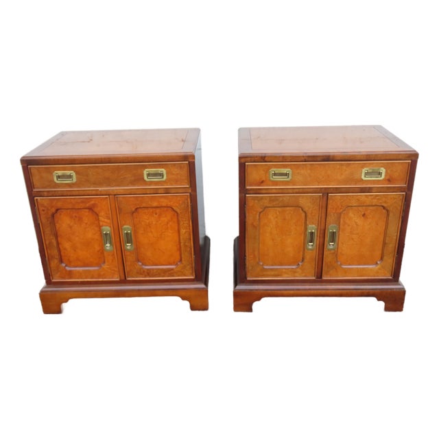 Century Hollywood Regency Nightstands End Bedside Tables a Pair 6363 For Sale